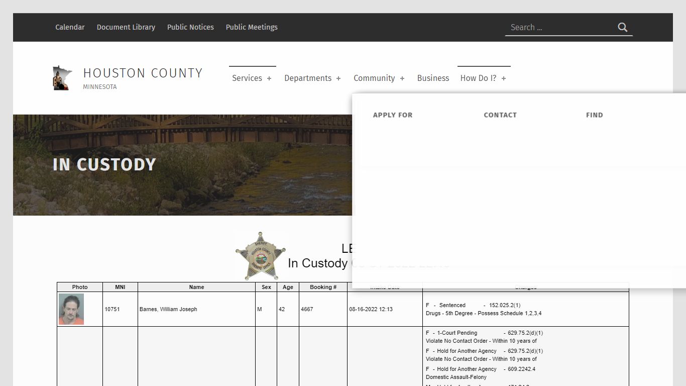 In Custody – Houston County